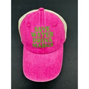 Save Water Drink Margs New Falari Trucker Hat OS Pink Mesh Back Adjustable Strap